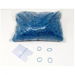 BRACELET ELASTIQUE BLEU 50 MM LARGEUR 1 MM PAR SACHET DE 1KG