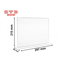 CHEVALET DROIT TRANSPARENT PLASTIQUE A4 PAYSAGE