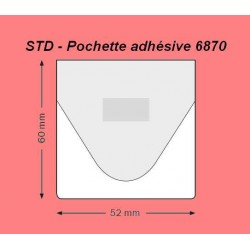 6870 - POCHETTE ADHESIVE POUR CARTE MEMOIRE 52 x 60 MM A RABAT PAR 100