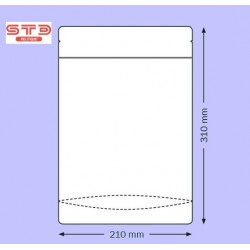 SACHET PET/PE/ALU ARGENT Ouverture ZIP et Thermoscellable 210 x 310 mm PAR 1000