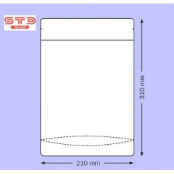 SACHET Transparent PET/PE Ouverture ZIP et Thermoscellable 210 x 310 mm/1000