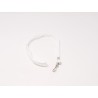 CORDON PLAT BLANC AVEC MOUSQUETON METAL PAR100