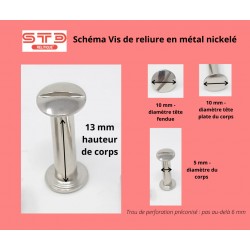 VIS NICKELEE A RELIURE 13 MM PAR 100