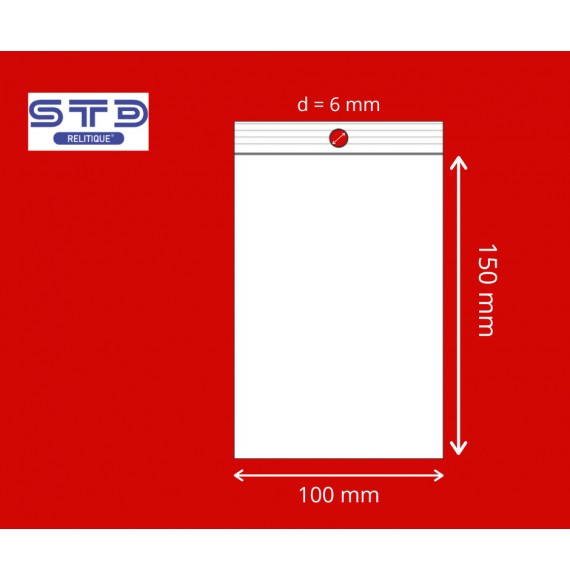 Sachet ZIP trou Rond 100 x 150 mm pour merchandising